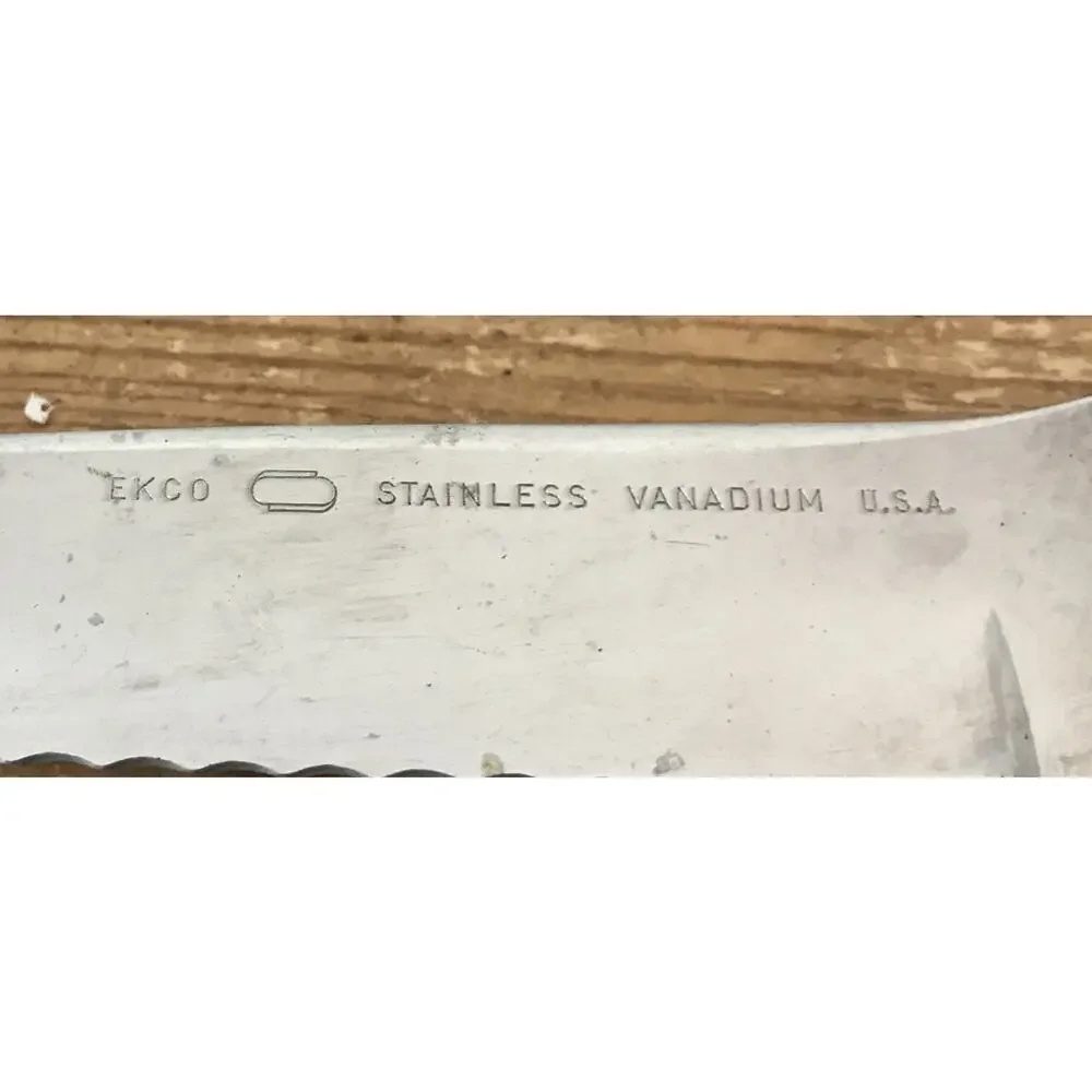 Vintage Ekco Stainless Vanadium USA Serrated Tomato Slicing Knife 7” Blade